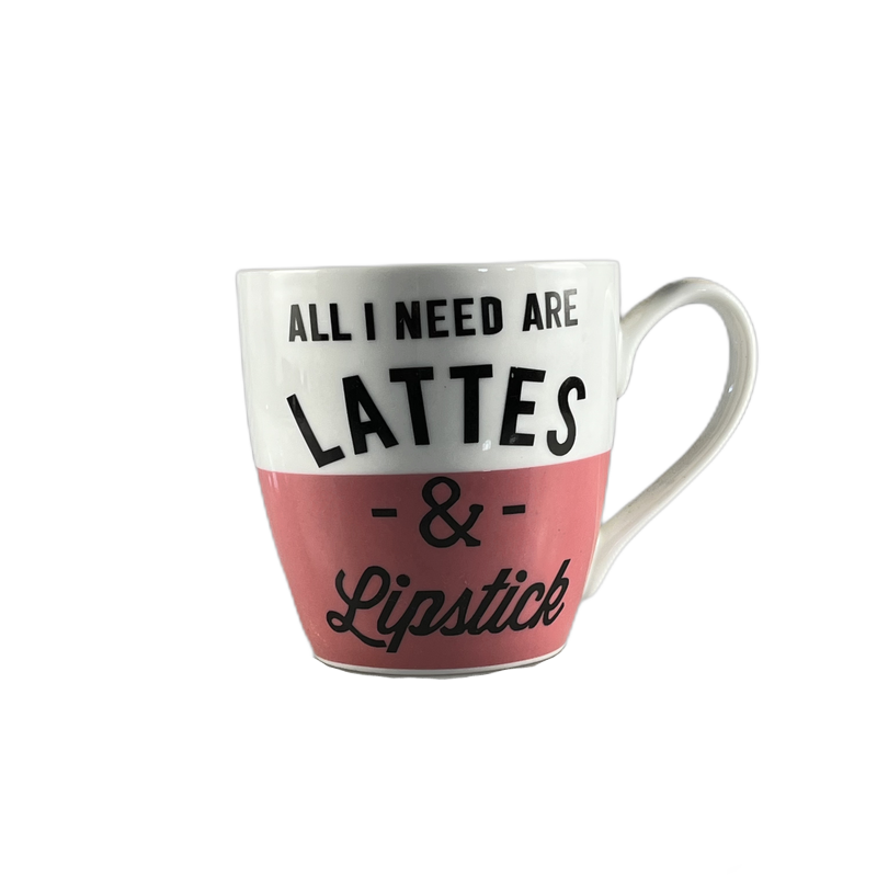 Caneca branca e rosa com frase - 213671