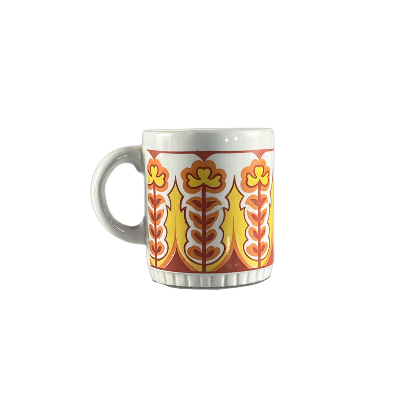 Caneca branca flores laranja - 788032