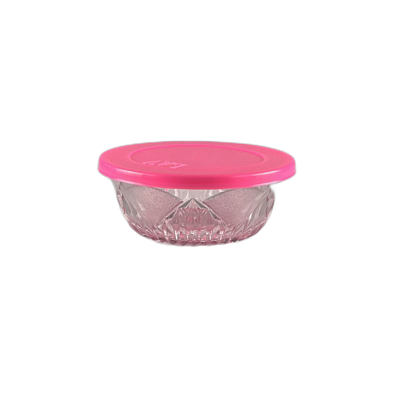 Taça sobremesa transparente tampa rosa argos - 556920