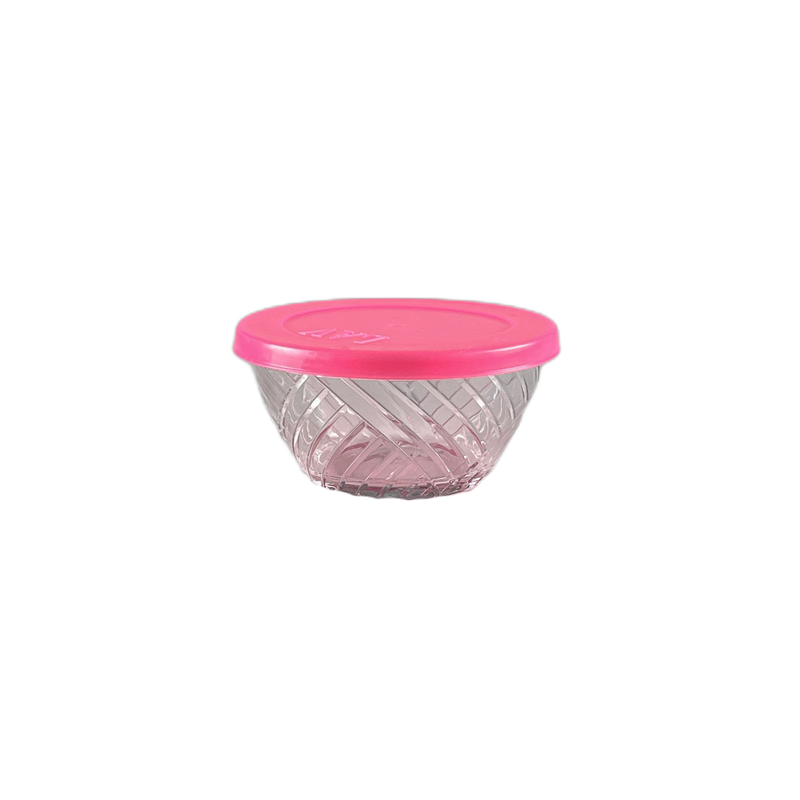 Taça sobremesa transparente tampa rosa elis - 892546